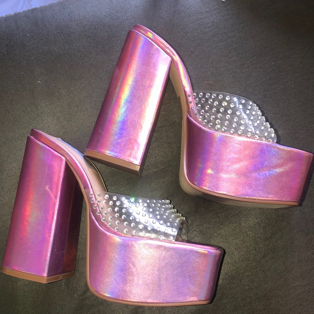 Steve Madden Pink Chrome heels